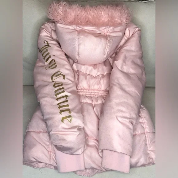 Juice Couture Los Angeles California Puffer for Girls Size 14 Pink Like New - Picture 3 of 11